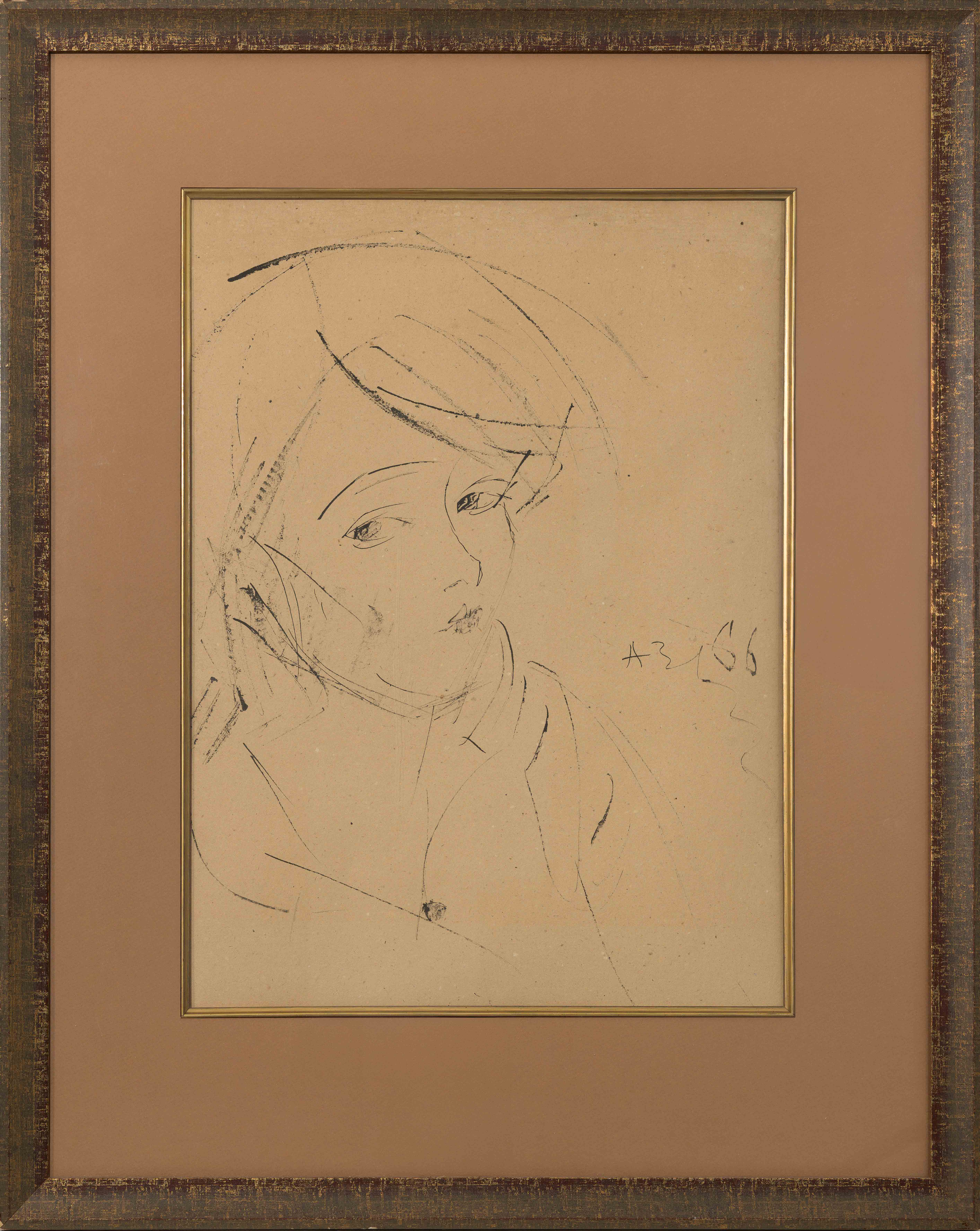 Девушка, скосившая глазки (Женский портрет)